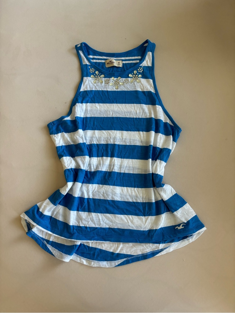 hollister striped rhinestone cami medium